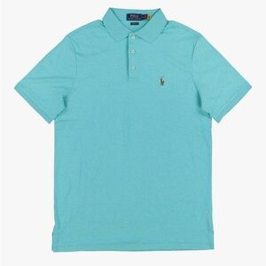 EUC Ralph Lauren Aqua Green Turquoise Polo Shirt Classic fit Sz Medium Pima Soft